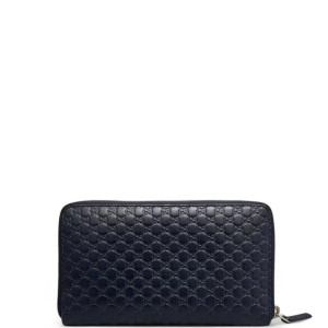 Gucci Logo Embossed Interlocking G Continental Wallet Calfskin Dark Blue