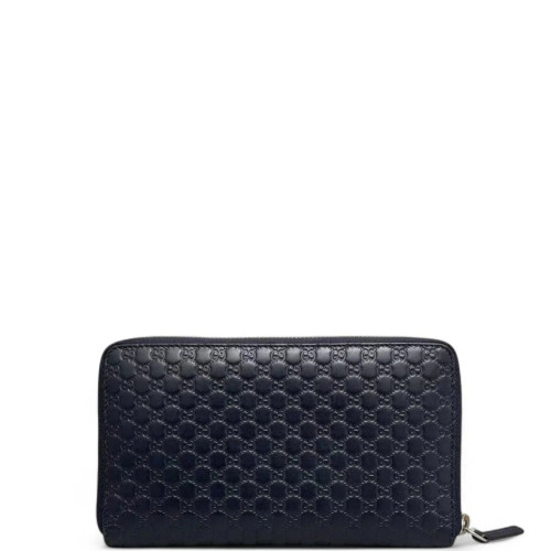 Gucci Logo Embossed Interlocking G Continental Wallet Calfskin Dark Blue