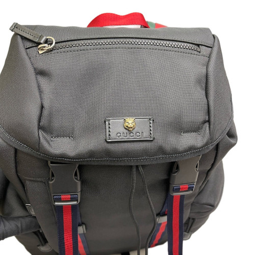 Gucci Flap Backpack Nylon Black
