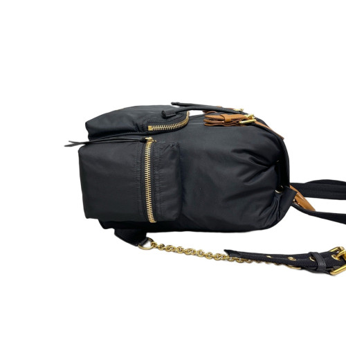 Burberry Medium Rucksack Backpack Nylon Calfskin Black Brown Burberry Medium Rucksack Backpack Nylon Calfskin Black Brown