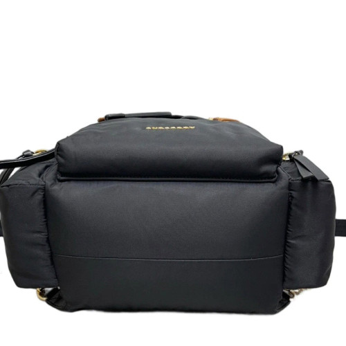 Burberry Medium Rucksack Backpack Nylon Calfskin Black Brown Burberry Medium Rucksack Backpack Nylon Calfskin Black Brown