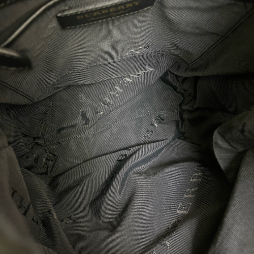Burberry Medium Rucksack Backpack Nylon Calfskin Black Brown Burberry Medium Rucksack Backpack Nylon Calfskin Black Brown