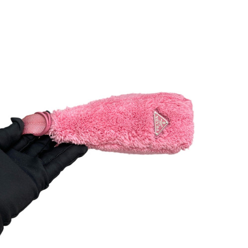 Prada Re-Edition 2005 Shoulder Bag Faux Fur Pink