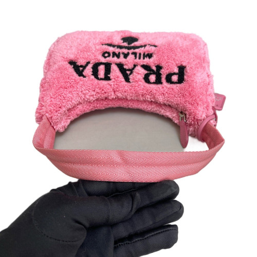 Prada Re-Edition 2005 Shoulder Bag Faux Fur Pink
