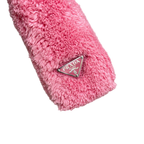 Prada Re-Edition 2005 Shoulder Bag Faux Fur Pink