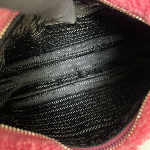Prada Re-Edition 2005 Shoulder Bag Faux Fur Pink