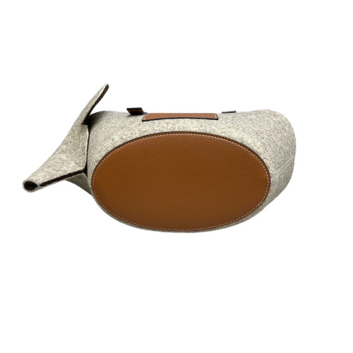 Loewe Elephant Tote Bag Felt Cloth Calfskin Grey Loewe Elephant Tote Bag Felt Cloth Calfskin Grey