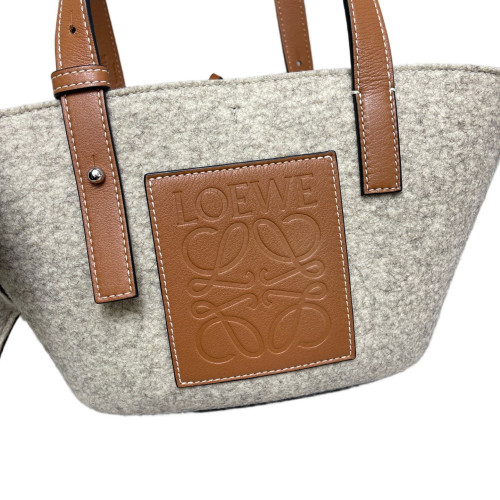 Loewe Elephant Tote Bag Felt Cloth Calfskin Grey Loewe Elephant Tote Bag Felt Cloth Calfskin Grey