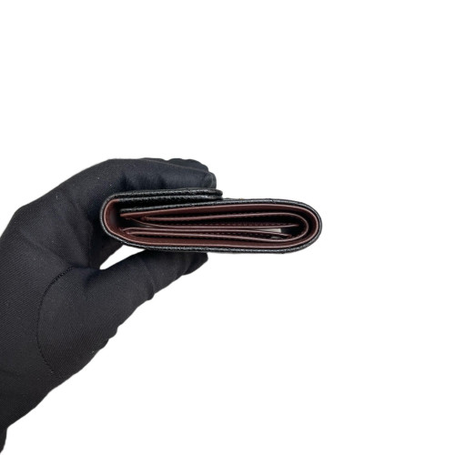 Chanel Quilted Compact Wallet Grained Calfskin Black