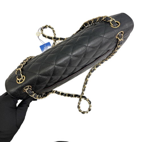 Chanel Quilted Jumbo Double Flap Grained Calfskin Black