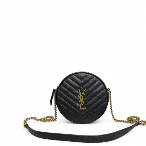 Yves Saint Laurent Vinyle Round Camera Bag Shiny Caviar Calfskin Black Yves Saint Laurent Vinyle Round Camera Bag Shiny Caviar Calfskin Black