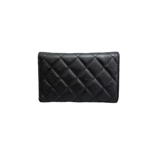 Chanel Quilted 2.55 Compact Wallet Calfskin Black Chanel Quilted 2.55 Compact Wallet Calfskin Black