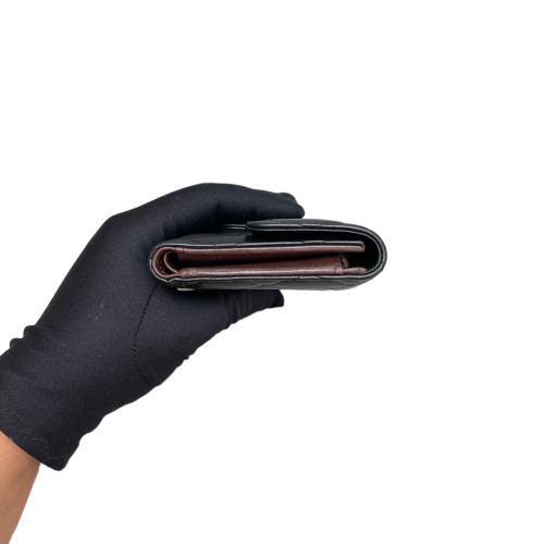 Chanel Quilted 2.55 Compact Wallet Calfskin Black Chanel Quilted 2.55 Compact Wallet Calfskin Black