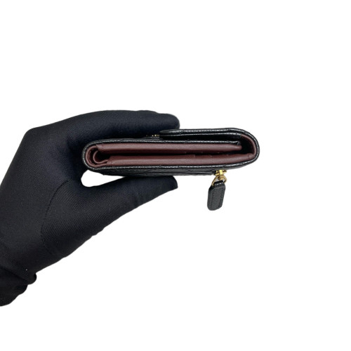 Chanel Compact Wallet Grained Calfskin Black Chanel Compact Wallet Grained Calfskin Black
