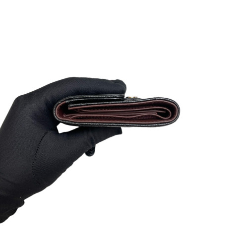 Chanel Compact Wallet Grained Calfskin Black Chanel Compact Wallet Grained Calfskin Black