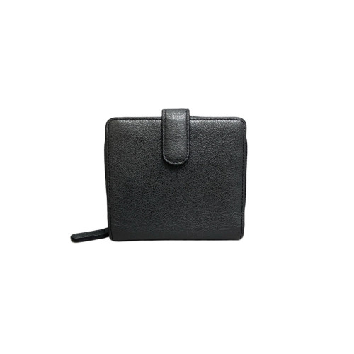 Chanel Camellia Compact Wallet Cowhide Dark Grey