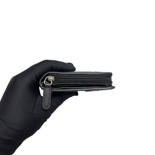 Chanel Camellia Compact Wallet Cowhide Dark Grey