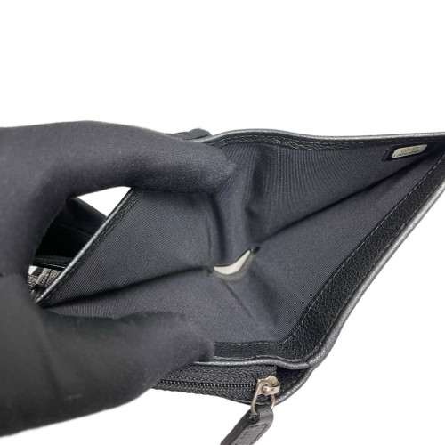 Chanel Camellia Compact Wallet Cowhide Dark Grey