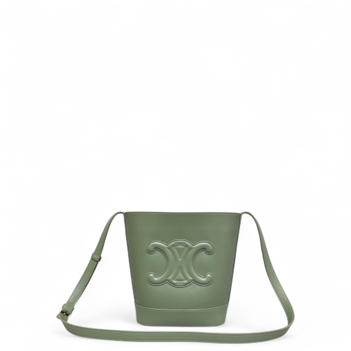 Celine Triomphe Bucket Bag Small Calfskin Green Celine Triomphe Bucket Bag Small Calfskin Green