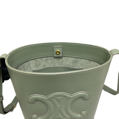 Celine Triomphe Bucket Bag Small Calfskin Green Celine Triomphe Bucket Bag Small Calfskin Green