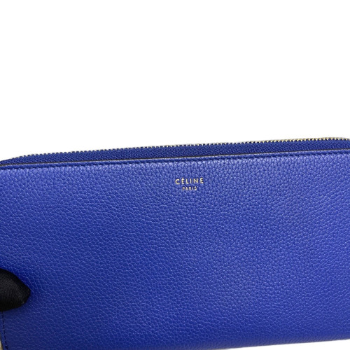 Celine Continental Wallet Grained Calfskin Blue