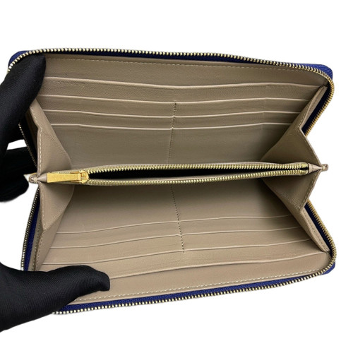 Celine Continental Wallet Grained Calfskin Blue