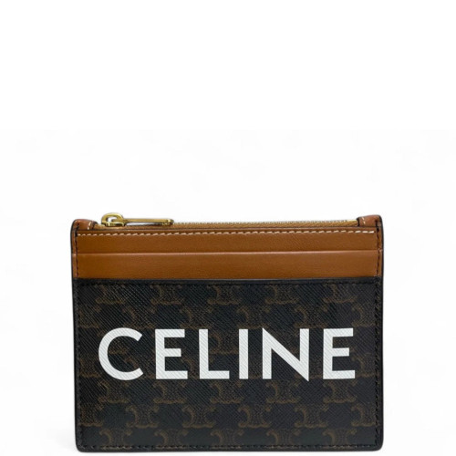 Celine Card Holder Triomphe Brown Black