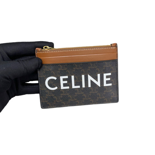 Celine Card Holder Triomphe Brown Black