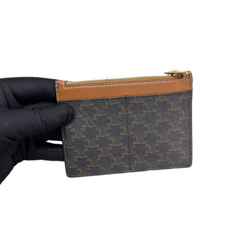 Celine Card Holder Triomphe Brown Black