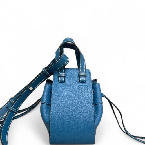 Loewe Mini Hammock Grained Calfskin Blue Loewe Mini Hammock Grained Calfskin Blue