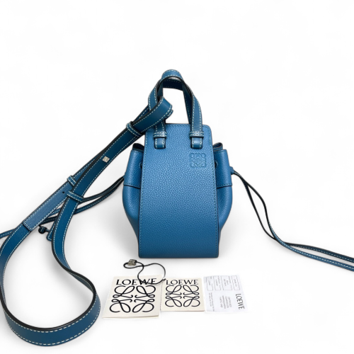 Loewe Mini Hammock Grained Calfskin Blue Loewe Mini Hammock Grained Calfskin Blue