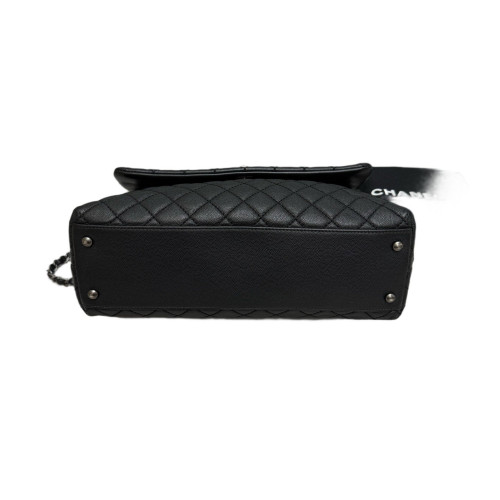 Chanel Quilted Large Coco Handle Grained Calfskin Black Chanel Quilted Large Coco Handle Grained Calfskin Black