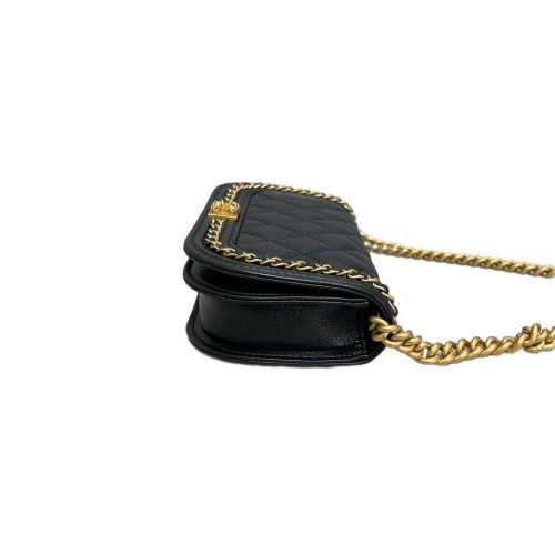 Chanel Quilted Flap Bag Grained Calfskin Black