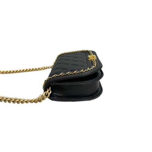 Chanel Quilted Flap Bag Grained Calfskin Black