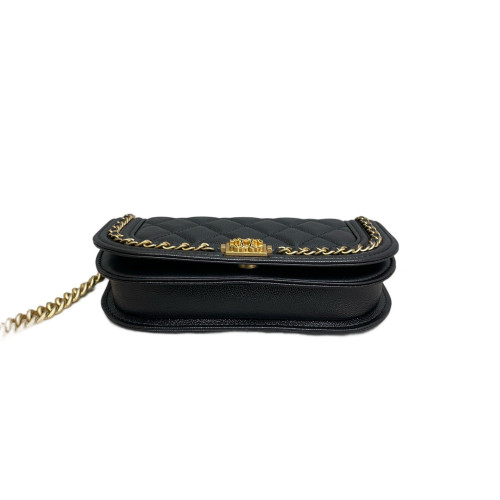Chanel Quilted Flap Bag Grained Calfskin Black