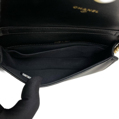 Chanel Quilted Flap Bag Grained Calfskin Black