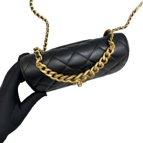 Chanel Quilted Wallet On Chain Lambskin Black