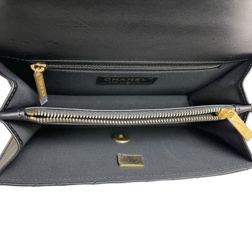 Chanel Quilted Wallet On Chain Lambskin Black