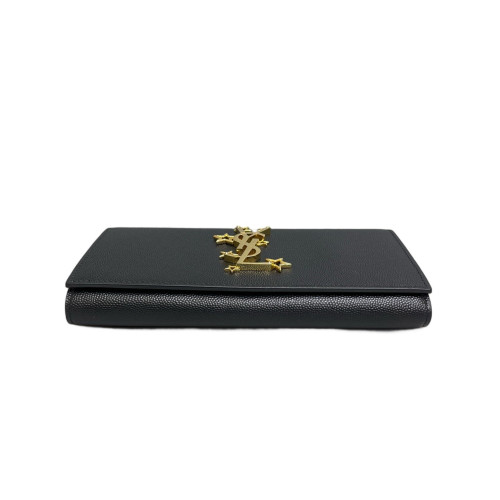 Yves Saint Laurent Continental Wallet Shiny Caviar Calfskin Black