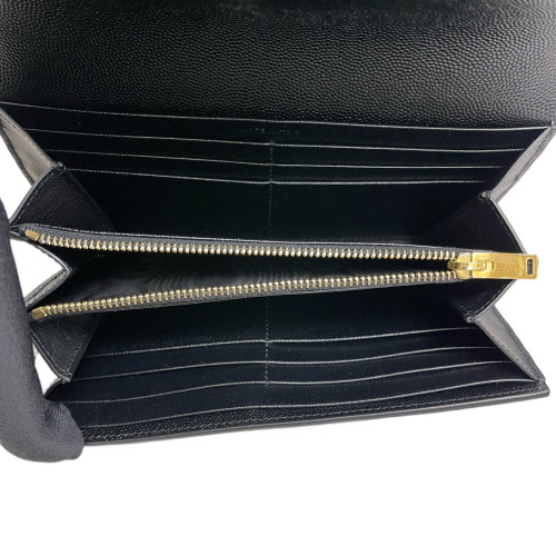 Yves Saint Laurent Continental Wallet Shiny Caviar Calfskin Black