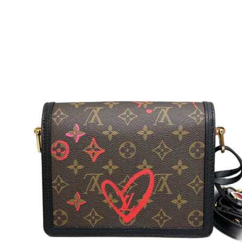 Louis Vuitton Dauphine Mini Monogram Macassar Brown Black Red