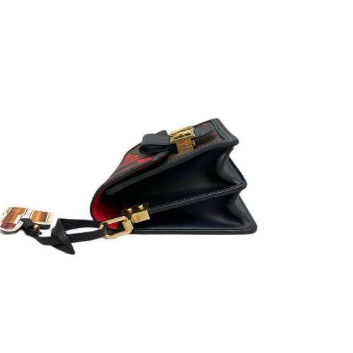 Louis Vuitton Dauphine Mini Monogram Macassar Brown Black Red