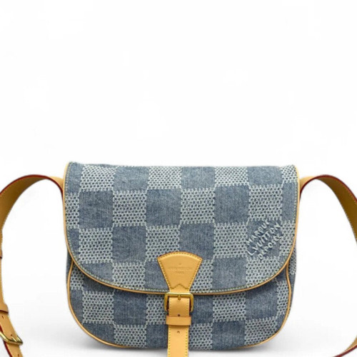Louis Vuitton Montsouris Messenger Bag MM Denim Monogram Blue