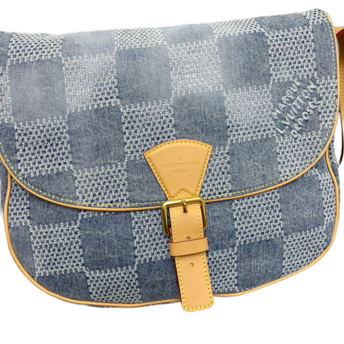Louis Vuitton Montsouris Messenger Bag MM Denim Monogram Blue