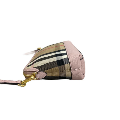 Burberry Shoulder Bag House Check Grained Calfskin Light Pink Khaki Black