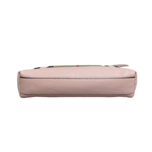 Burberry Shoulder Bag House Check Grained Calfskin Light Pink Khaki Black