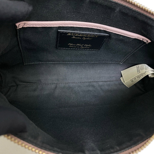 Burberry Shoulder Bag House Check Grained Calfskin Light Pink Khaki Black