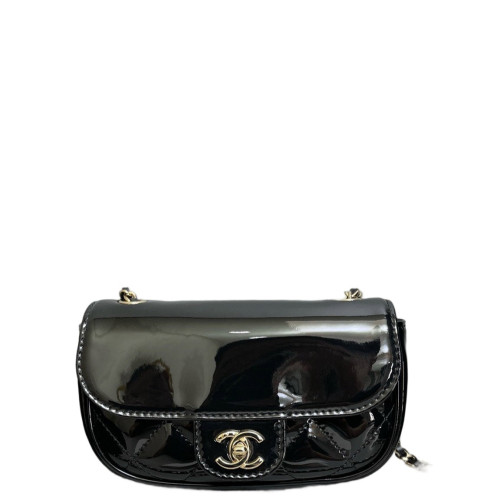 Chanel Quilted Flap Bag Patent Calfskin Black
