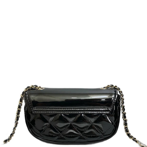 Chanel Quilted Flap Bag Patent Calfskin Black