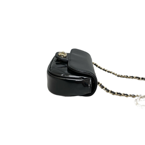 Chanel Quilted Flap Bag Patent Calfskin Black